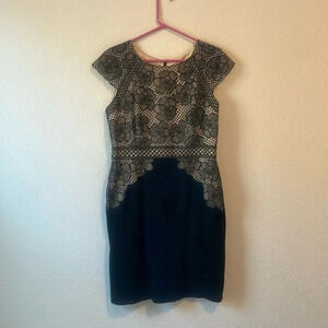 Antonio Melani size 10 black lace accent dress